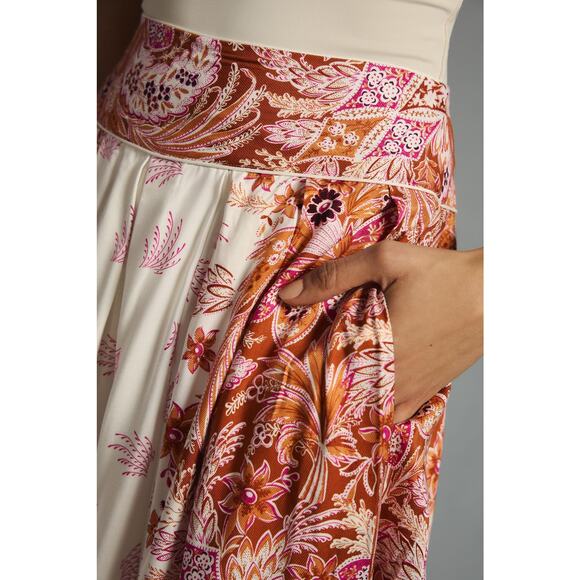 Anthropologie Pleated Ballon Floral Boho Pants Multicolor US 10 30"x26" - Picture 5 of 13